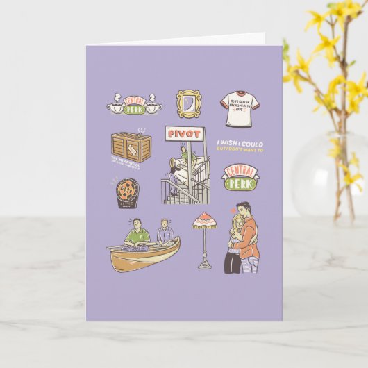 友だち™ |漫画のアイコン カード (黄色い花)