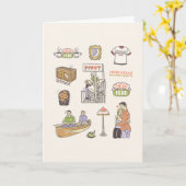 友だち™ |漫画のアイコン カード (黄色い花)