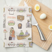 友だち™ |漫画のアイコン キッチンタオル (四つ折り)