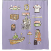 友だち™ |漫画のアイコン シャワーカーテン (正面)