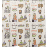 友だち™ |漫画のアイコン シャワーカーテン (正面)