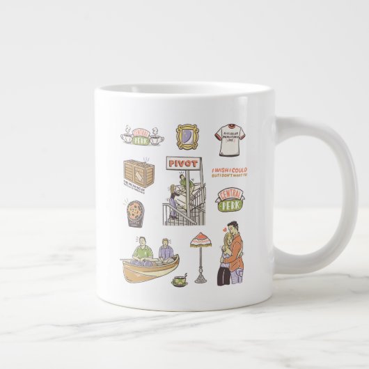 友だち™ |漫画のアイコン ジャンボコーヒーマグカップ (右)