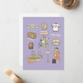 友だち™ |漫画のアイコン ノートカード (正面/裏面インサイチュ)