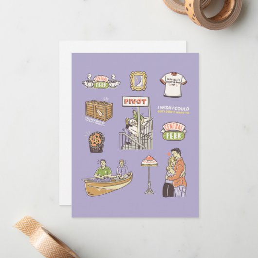 友だち™ |漫画のアイコン ノートカード (正面/裏面インサイチュ)