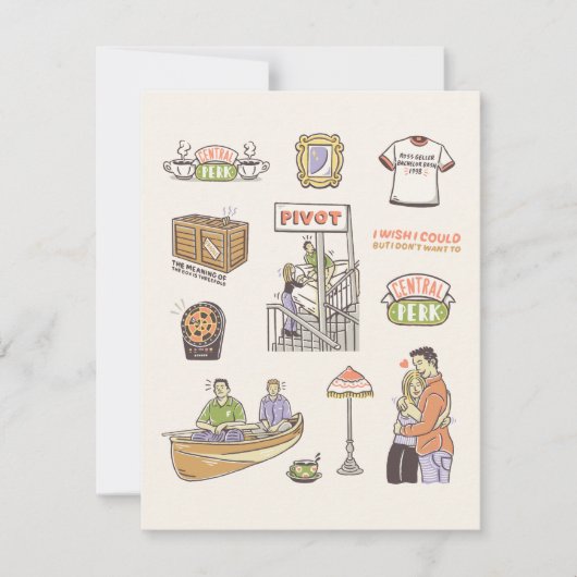 友だち™ |漫画のアイコン ノートカード (正面)