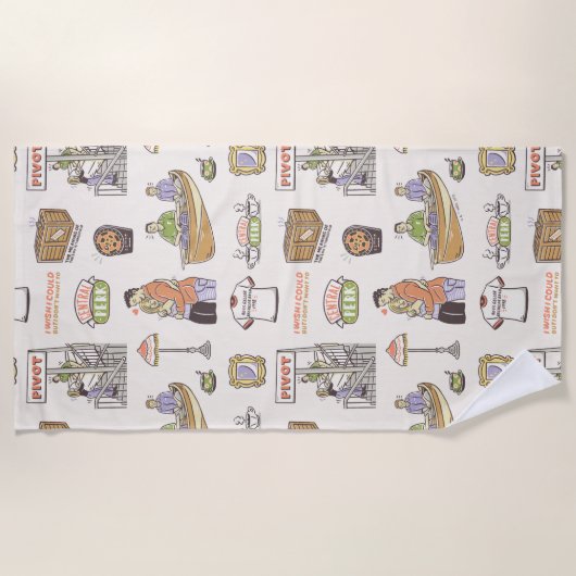 友だち™ |漫画のアイコン ビーチタオル (正面)