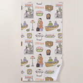 友だち™ |漫画のアイコン ビーチタオル (正面)