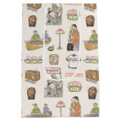 友だち™ |漫画のアイコン ミディアムペーパーバッグ (裏面)