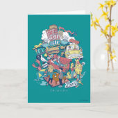 友だち™ | 漫画のコラージュ カード (黄色い花)