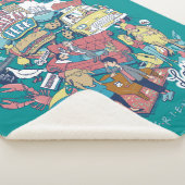 友だち™ | 漫画のコラージュ シェルパブランケット (3/4)