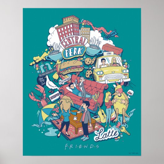 友だち™ | 漫画のコラージュ ポスター (正面)