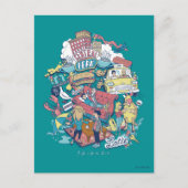 友だち™ | 漫画のコラージュ ポストカード (正面)