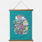 友だち™ | 漫画のコラージュ 吊り下げ型タペストリー (正面)