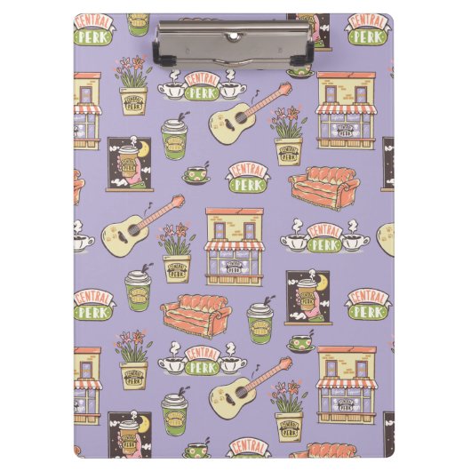 友だち™ |紫色のアイコンパターン クリップボード (正面)