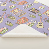 友だち™ |紫色のアイコンパターン シェルパブランケット (3/4)