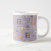 友だち™ |紫色のアイコンパターン ジャンボコーヒーマグカップ (右)