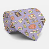 友だち™ |紫色のアイコンパターン ネクタイ (ロール)