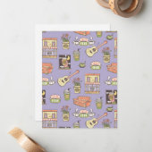 友だち™ |紫色のアイコンパターン ノートカード (正面/裏面インサイチュ)