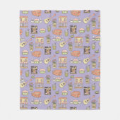 友だち™ |紫色のアイコンパターン フリースブランケット (正面)