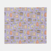 友だち™ |紫色のアイコンパターン フリースブランケット (正面(横))
