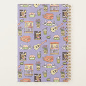 友だち™ |紫色のアイコンパターン プランナー手帳 (裏面)