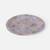 友だち™ |紫色のアイコンパターン ペーパープレート (アングル)