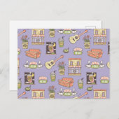 友だち™ |紫色のアイコンパターン ポストカード (正面/裏面)