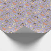 友だち™ |紫色のアイコンパターン ラッピングペーパー (角)