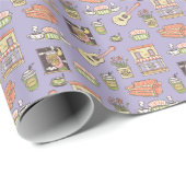 友だち™ |紫色のアイコンパターン ラッピングペーパー (ロールコーナー)