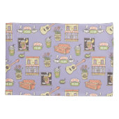 友だち™ |紫色のアイコンパターン 枕カバー (裏面)