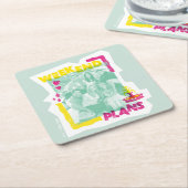 友だち™ |週末計画 スクエアペーパーコースター (アングル)