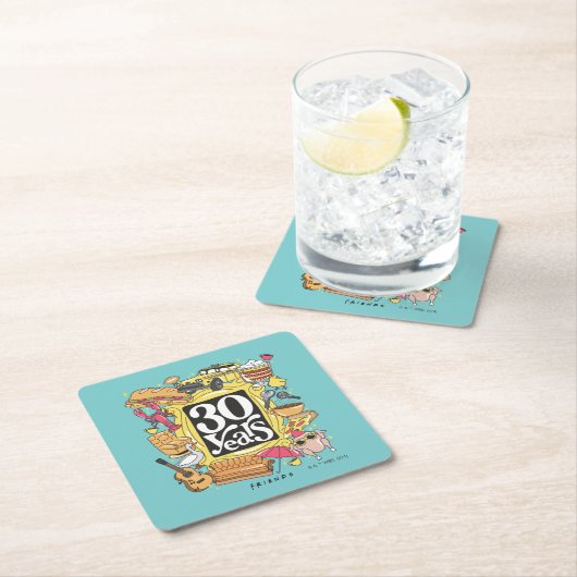 友だち™ | 30年グラフィック スクエアペーパーコースター (インサイチュ)