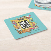 友だち™ | 30年グラフィック スクエアペーパーコースター (アングル)