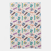 友だち™ Central Perkコーヒ鮮やかーパターン キッチンタオル (縦)