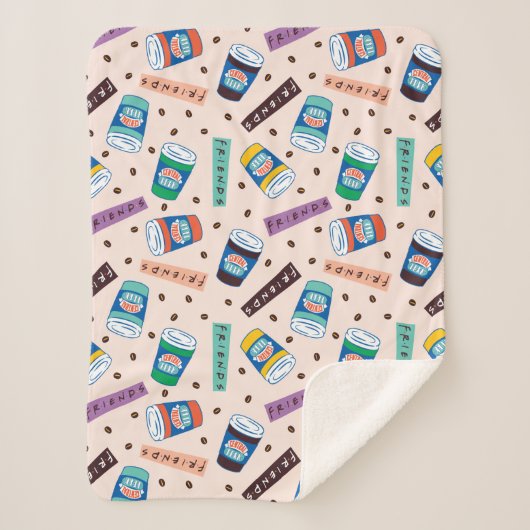 友だち™ Central Perkコーヒ鮮やかーパターン シェルパブランケット (正面)