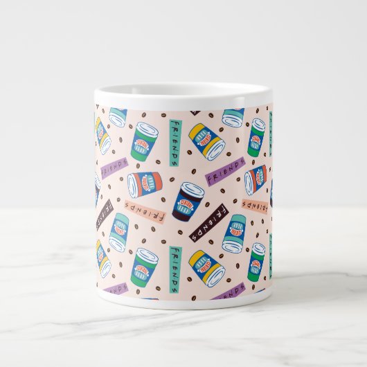 友だち™ Central Perkコーヒ鮮やかーパターン ジャンボコーヒーマグカップ (正面)