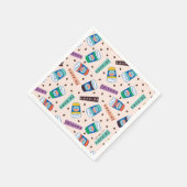 友だち™ Central Perkコーヒ鮮やかーパターン スタンダードカクテルナプキン (角)