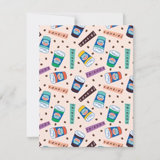 友だち™ Central Perkコーヒ鮮やかーパターン ノートカード (正面)