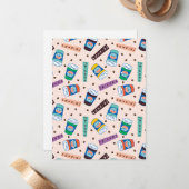 友だち™ Central Perkコーヒ鮮やかーパターン ノートカード (正面/裏面インサイチュ)