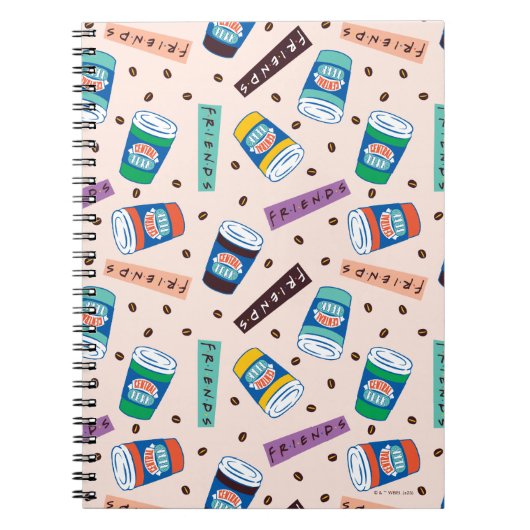 友だち™ Central Perkコーヒ鮮やかーパターン ノートブック (正面)
