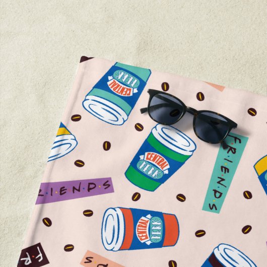 友だち™ Central Perkコーヒ鮮やかーパターン ビーチタオル (インサイチュ)