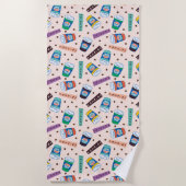 友だち™ Central Perkコーヒ鮮やかーパターン ビーチタオル (正面)