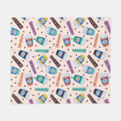 友だち™ Central Perkコーヒ鮮やかーパターン フリースブランケット (正面(横))