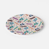 友だち™ Central Perkコーヒ鮮やかーパターン ペーパープレート (アングル)