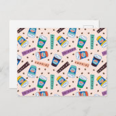 友だち™ Central Perkコーヒ鮮やかーパターン ポストカード (正面/裏面)