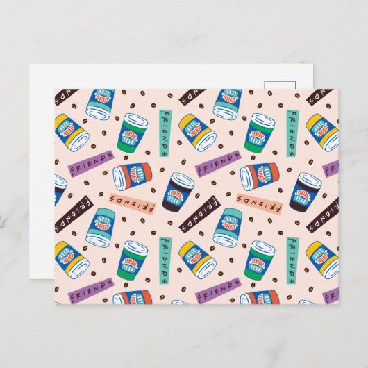 友だち™ Central Perkコーヒ鮮やかーパターン ポストカード (正面/裏面)