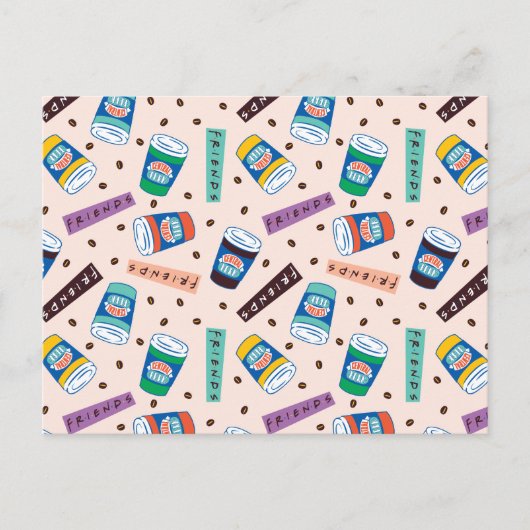 友だち™ Central Perkコーヒ鮮やかーパターン ポストカード (正面)