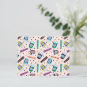 友だち™ Central Perkコーヒ鮮やかーパターン ポストカード (スタンド正面)