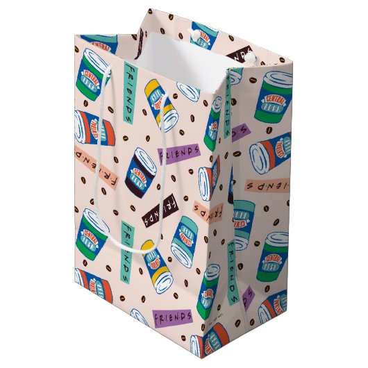 友だち™ Central Perkコーヒ鮮やかーパターン ミディアムペーパーバッグ (正面アングル)