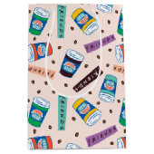 友だち™ Central Perkコーヒ鮮やかーパターン ミディアムペーパーバッグ (正面)